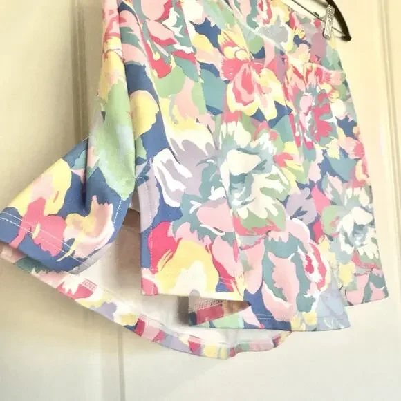 Boston Proper Skirt Skort Womens Sz 6 Pink Floral Lined Mini Retro Tennis Resort - Picture 3 of 16